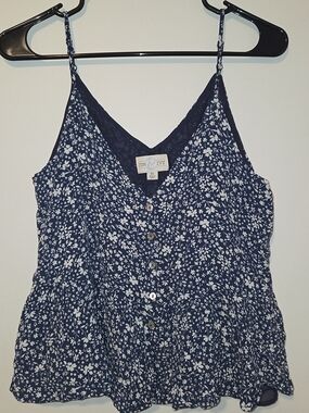 Jun & Ivy Navy Floral Button-Front Camisole